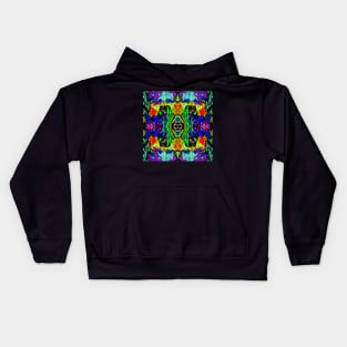 Neon Abstracted Irises Pattern Kids Hoodie